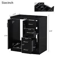 Streamdale Freestanding 30" Wood Vanity Cabinet with Soft-Close Drawers and Doors