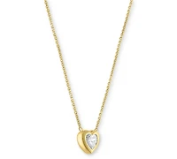 Forever Grown Diamonds Lab-Grown Diamond Heart Bezel Necklace (1/3 ct. t.w.) in 10k Yellow Gold