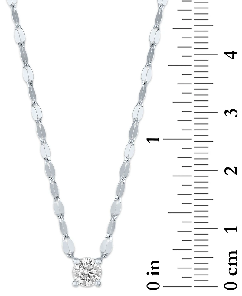 Forever Grown Diamonds Lab-Grown Diamond Necklace (1/4 ct. t.w.) in Sterling Silver or 14k Gold-Plated Sterling Silver, 16" + 2" extender