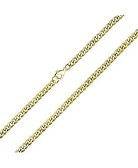 Bling Jewelry Heavy Duty Curb Chain Necklace Gold Tone Stainless Steel 4mm