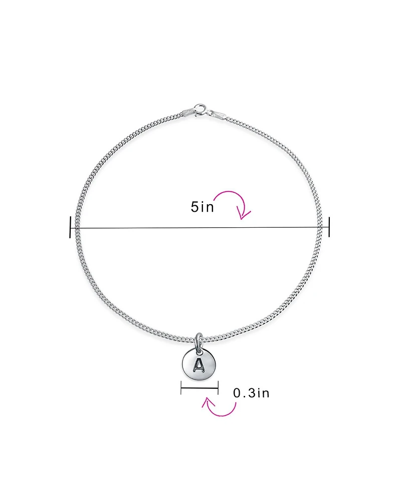Bling Jewelry Initial Circle Disc Anklet