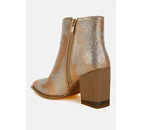 Mugler Rhinestones Embellished Ankle Boots