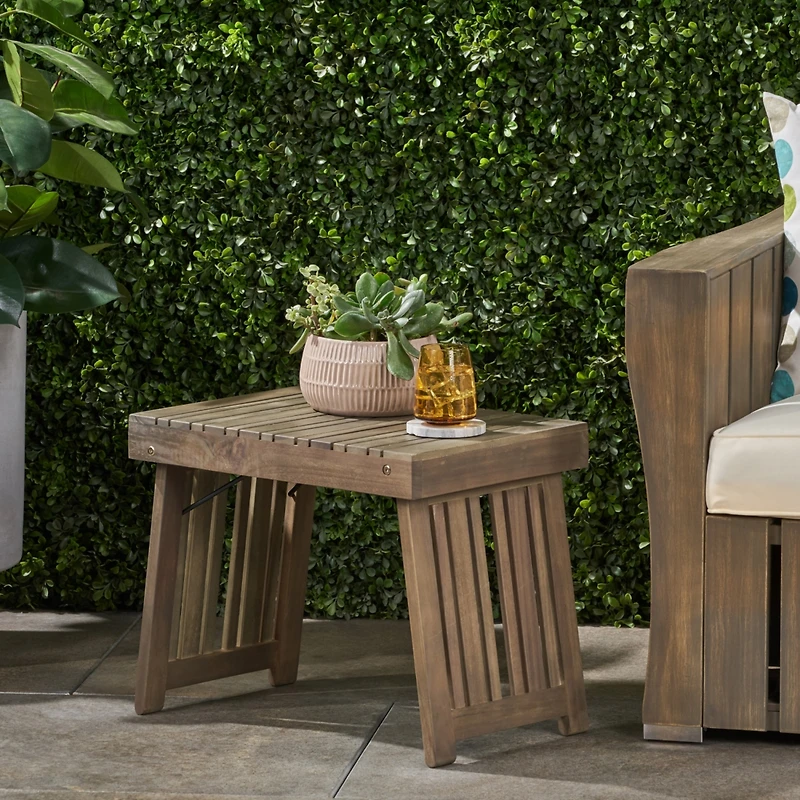 Streamdale Foldable Acacia Wood Side Table Durable, Stylish, Space-Saving