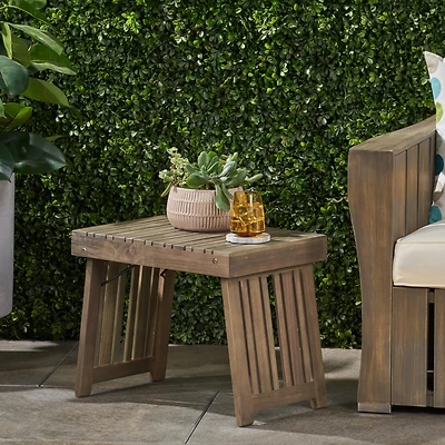 Streamdale Foldable Acacia Wood Side Table Durable, Stylish, Space-Saving