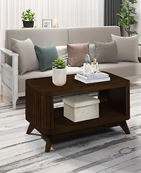 Streamdale Furniture Rectangular Wood Coffee Table for Living Room, 41.5-Inch Coffee Table with Solid Wood Legs, Wood Center Table Tea Table with Open