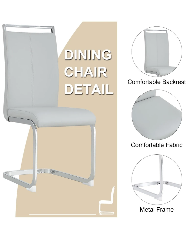 Streamdale Industrial Black Dining Table with 4 Pu Cushion Chairs