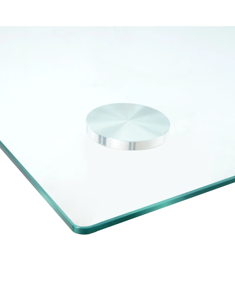 Simplie Fun Elegant Rectangular Glass Table: Modern Minimalism, Easy Assembly