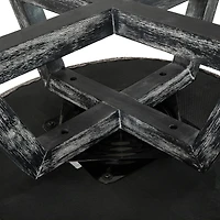 Simplie Fun Swivel chair with cross-shaped wooden base, Lounge chair with solid wood legs, 360freely Swivel chair, Classic linen Fabric for living roo