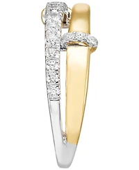 Diamond Split Double Row Band (1/2 ct. t.w.) in 14k Two-Tone Gold