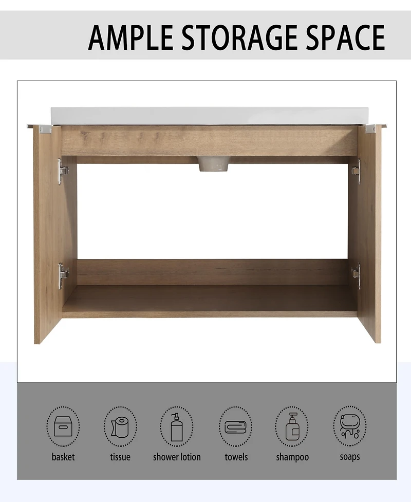 Streamdale 48" Wall-Mount Vanity with Sink and Cabinet