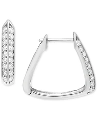 Diamond Geometric Hoop Earrings (1/2 ct. t.w.) 14k White or Yellow Gold