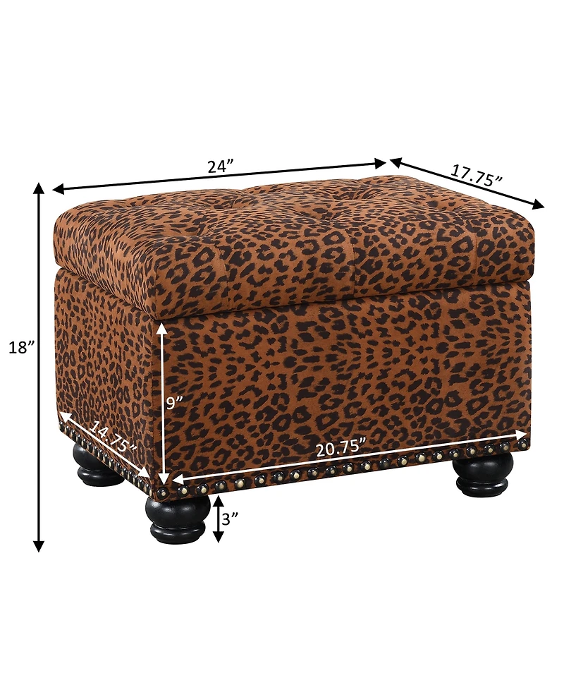 Convenience Concepts 24" Printed Fabric 5th Avenue Storage Ottoman
