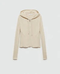 Mango Women's Zip Hooded Cardigan