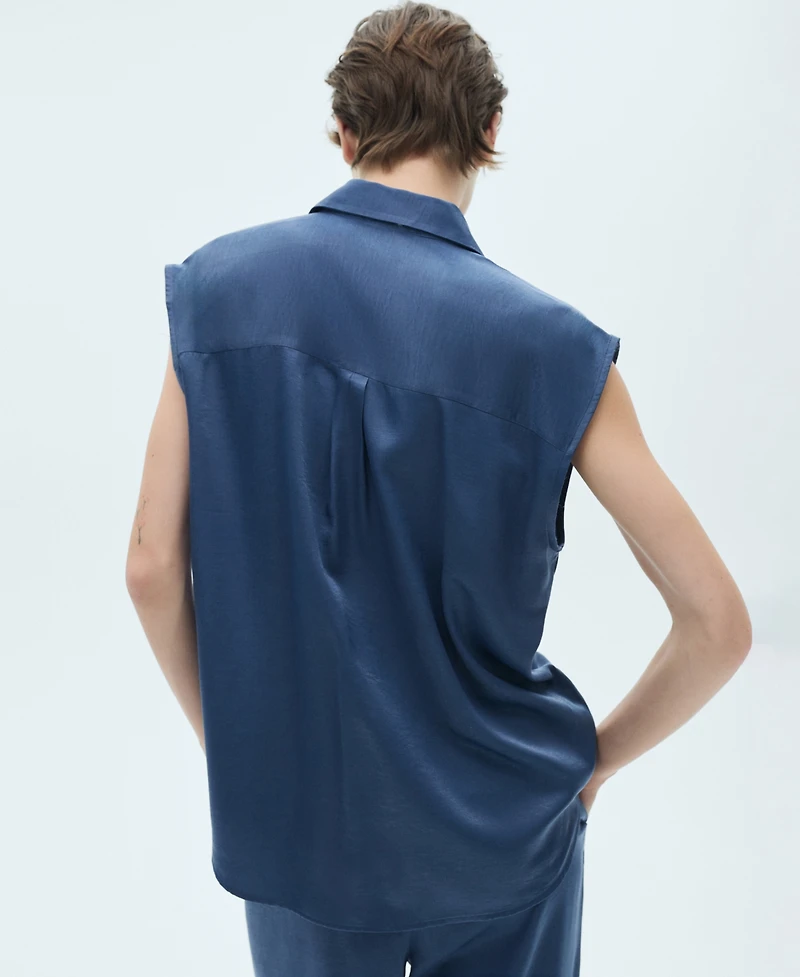 Mango Women's Satin Bow Shirt
