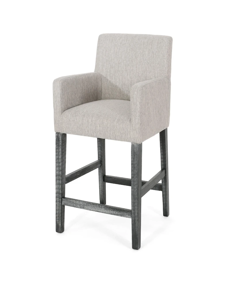 Streamdale Set Of 2 Upholstered 26 Inch Counter Stool - Light Gray/Gray