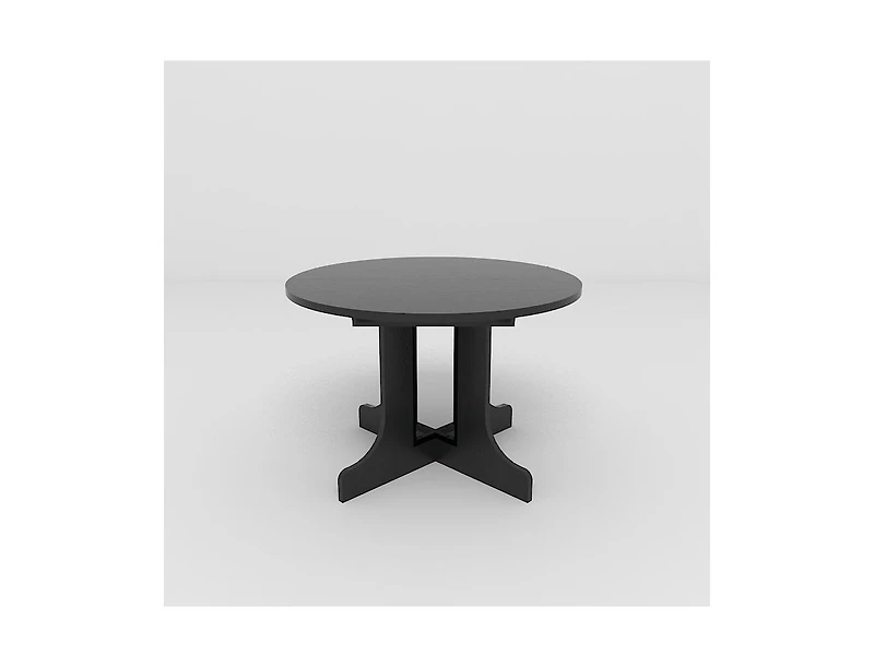 Streamdale Furniture Dining Table for Farmhouse Kitchen 59x43 Inch Expandable Oval Table Top with Removable Leaf Trestle X Shaped Base Black