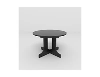 Streamdale Furniture Dining Table for Farmhouse Kitchen 59x43 Inch Expandable Oval Table Top with Removable Leaf Trestle X Shaped Base Black