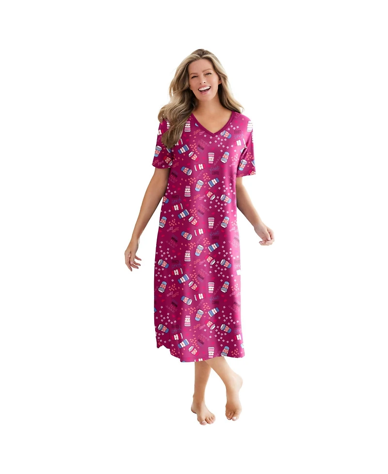 Dreams & Co. Women's Long Print Sleepshirt