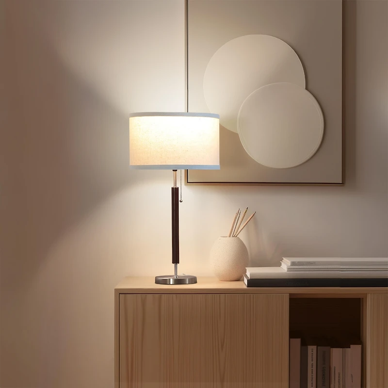 Carter Wood Led Table Lamp Bundle (26"), Bulbs Included