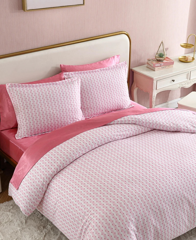 Betsey Johnson Wonderland Stripe Reversible 2-Pc. Duvet Cover Set, Twin