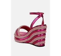 My Bliss Rhinestone Studded Wedge Sandals