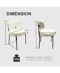 Simplie Fun Scalable Dining Table Table Set for 6-8 Person for Dining Room, Curved Backrest Round Upholstered Soft padded armless dining chairs and Ve