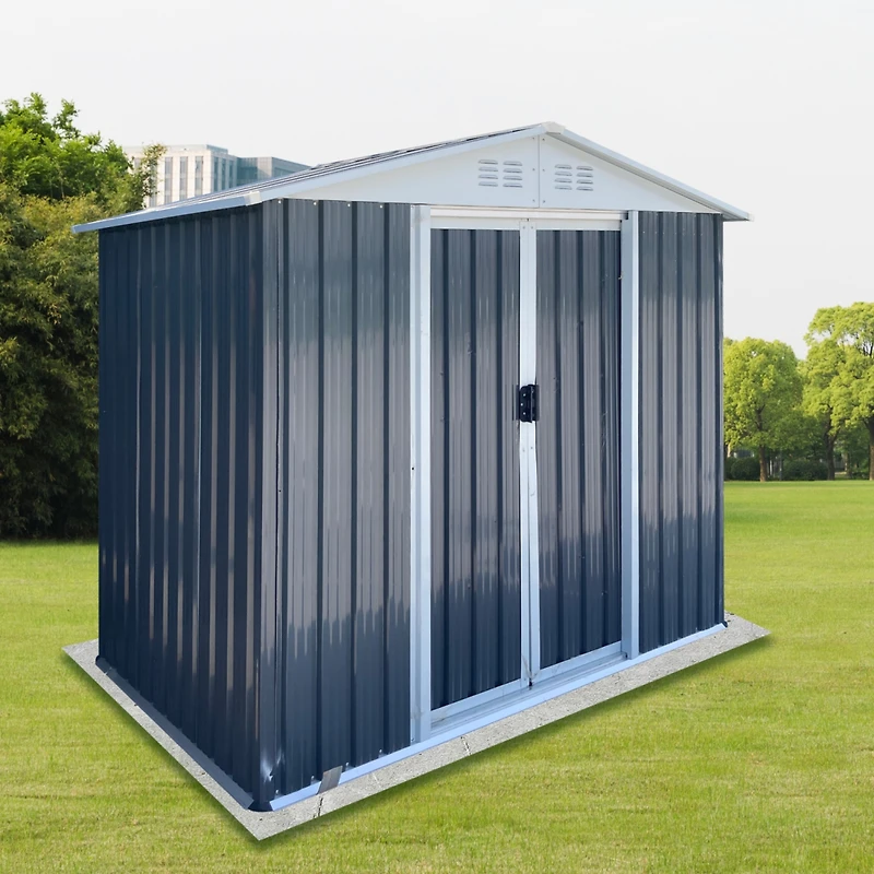 Streamdale Outdoor Storage Sheds 6FTx4FT Apex Roof Grey