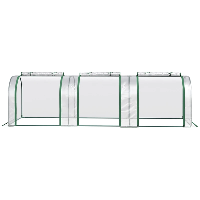 10' x 3' x 2.5' Mini Greenhouse, Portable Tunnel Green House with Roll-Up Zippered Doors, Uv Waterproof Cover, Steel Frame, Clear