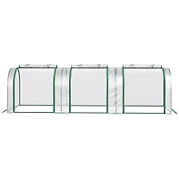10' x 3' x 2.5' Mini Greenhouse, Portable Tunnel Green House with Roll-Up Zippered Doors, Uv Waterproof Cover, Steel Frame, Clear