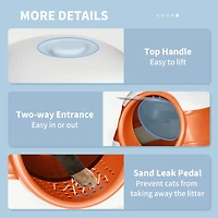 Cat Litter Box with Lid, Covered Litter Box w/ High Sides, Air Freshener, Large Two-Way Entrance Kitty Litter Box, Foldable, Easy Clean, Orange, and B