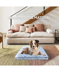 Paws and Decor Taupe Plaid Dog Bed, Plush & Durable Pet Bed for Dogs