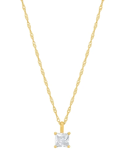 Diamond Princess Solitaire 18" Pendant Necklace (3/8 ct. t.w.) in 14k Gold