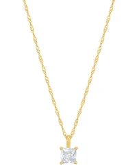 Diamond Princess Solitaire 18" Pendant Necklace (3/8 ct. t.w.) in 14k Gold