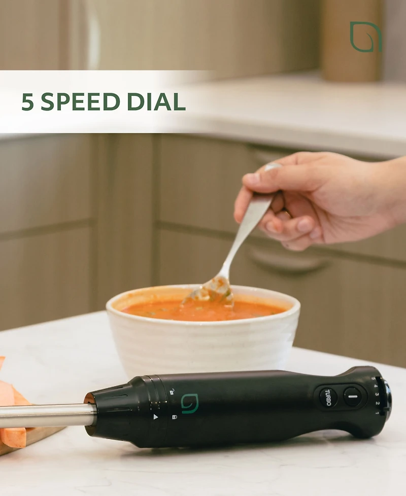 Willow Kitchen 5-Speed Immersion Hand Blender with Turbo Mode - Powerful Blending for Smoothies, Soups, and Baby Food