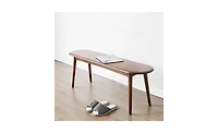 Slickblue Natural Oak Wood Dining Bench for Living Room Use