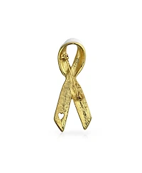 Bling Jewelry Prevention Pink Ribbon Breast Cancer Survivor Brooch Pin Gold Heart Accessory