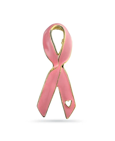 Bling Jewelry Prevention Pink Ribbon Breast Cancer Survivor Brooch Pin Gold Heart Accessory