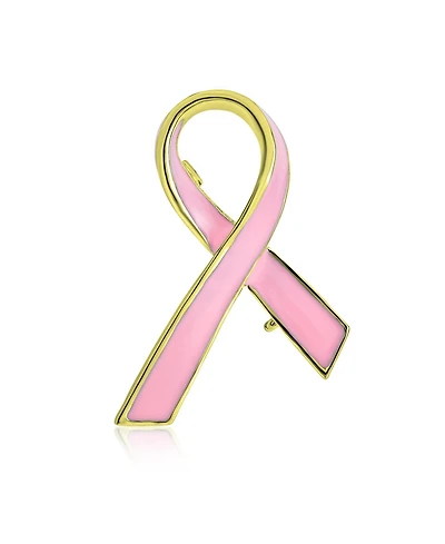 Bling Jewelry Prevention Pink Ribbon Breast Cancer Survivor Brooch Pin Gold Heart Accessory