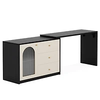 Tribesigns L Shaped Computer Desk with Drawers, Modern Corner Home Office Reversible Storage Cabinet, Long Study Writing Workstation