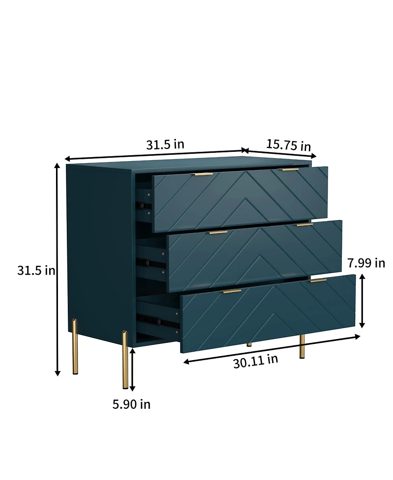 3-Drawer Dresser Chest Cabinet