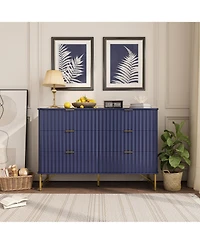 6-Drawer Dresser Chest with Metal Base