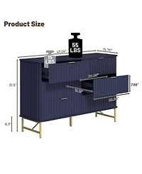 6-Drawer Dresser Chest with Metal Base