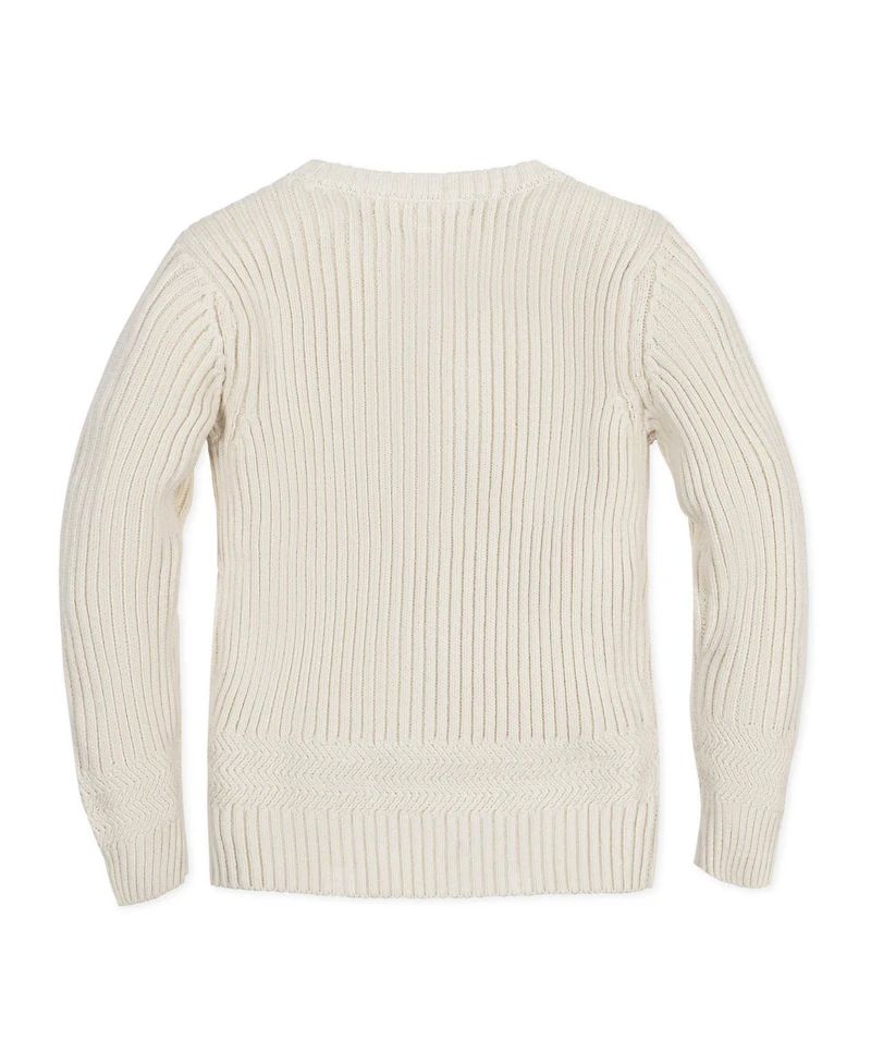 Hope & Henry Baby Boys Long Sleeve Herringbone Detail Crew Neck Pullover Sweater