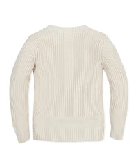 Hope & Henry Baby Boys Long Sleeve Herringbone Detail Crew Neck Pullover Sweater