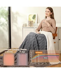 gaomon Tufted Sherpa Electric Heated Throw Blanket, 50" x 60"