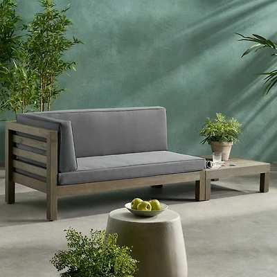 Streamdale Oana Left Corner Bench And Coffee Table. Dark Grey