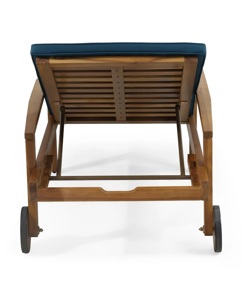 Streamdale Acacia Wood Chaise Lounge with Adjustable Cushions
