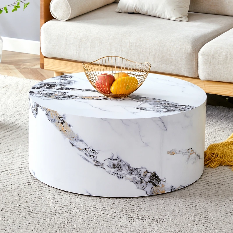 Streamdale Versatile Cylindrical Table with Patterned Design
