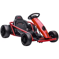 24V 8.1 Mph Electric Go Kart, Drifting Car Battery Powered Ride on Toy Outdoor with Slow Start, Music, Horn Honking and Safety Belt, for 8-12 Years Ol