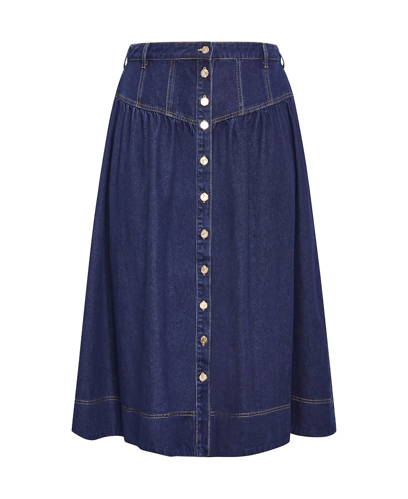 City Chic Plus Ari Denim Skirt